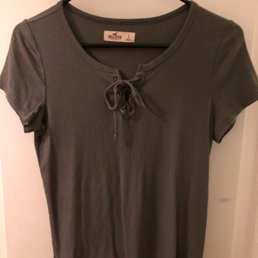 Olive shirt with draw string
